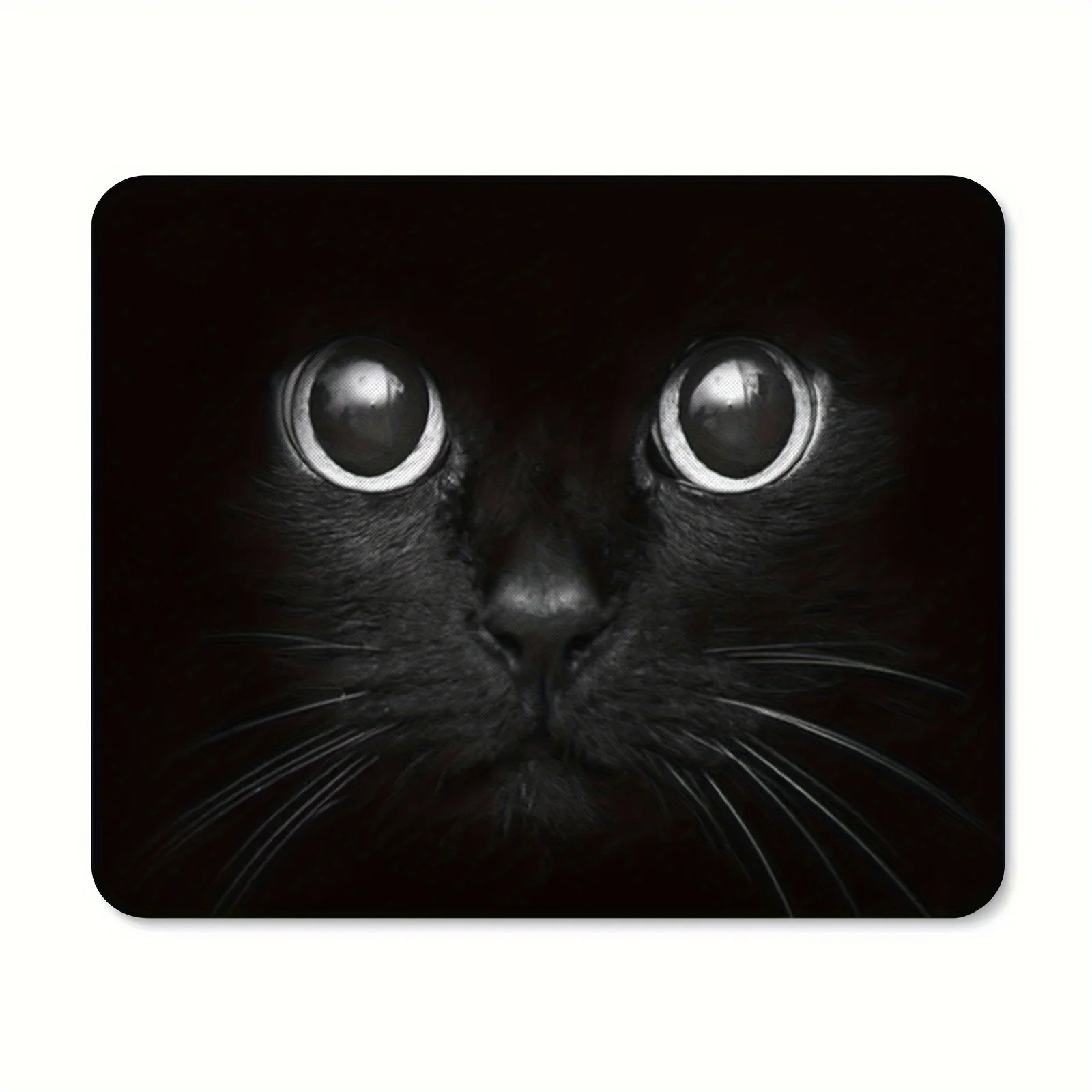 Un tapis de souris œil de chat, tapis de souris rectangulaire en caoutchouc antidérapant, accessoire de bureau, adapté pour ordinateur de bureau, ordinateur portable et utilisation au bureau