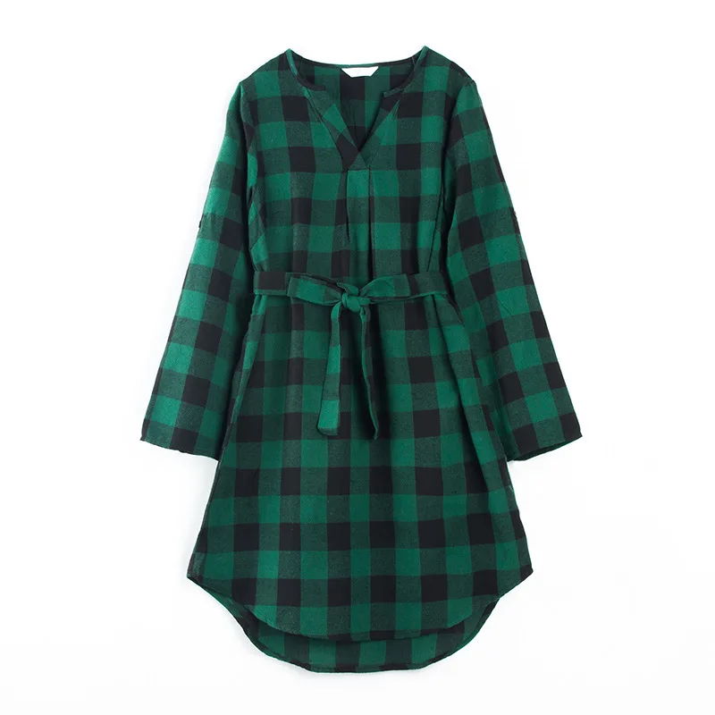 Mother-daughter parent-child outfit, family outfit, green and black plaid shirt dress, cross-border Amazon eBay baby rompers