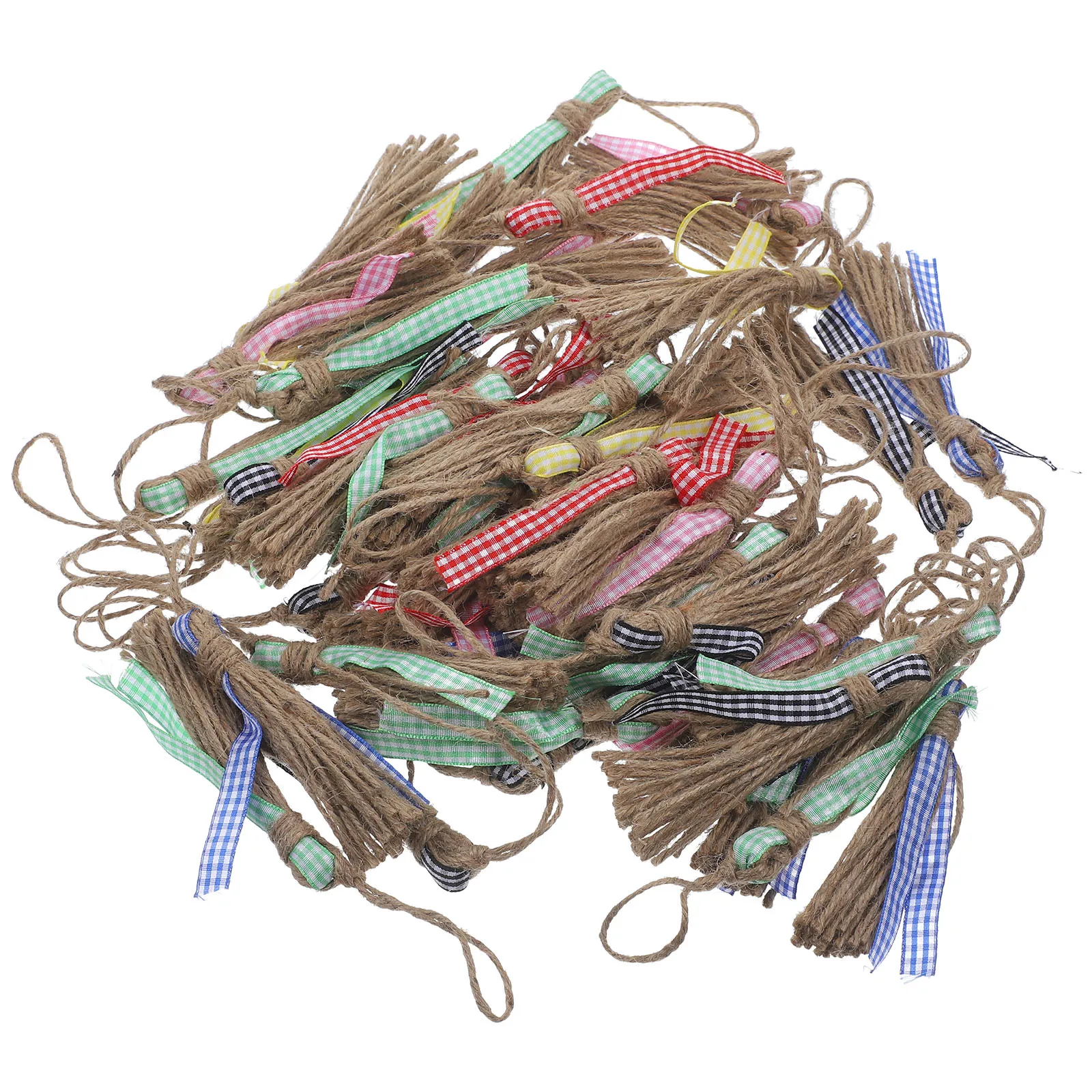 

Jute Rope Retro Decorative Hanging Ears Jewelry Wood Cord Tassels Christmas Decoration