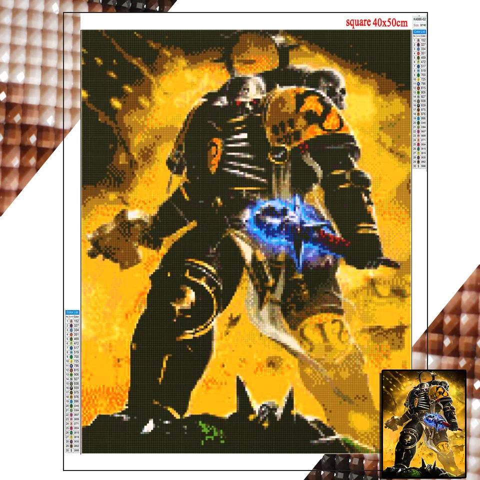 5D DIY Diamond Painting cross stitch Game character robot warrior mosaic full square Drill embroidery rhinestone home decor