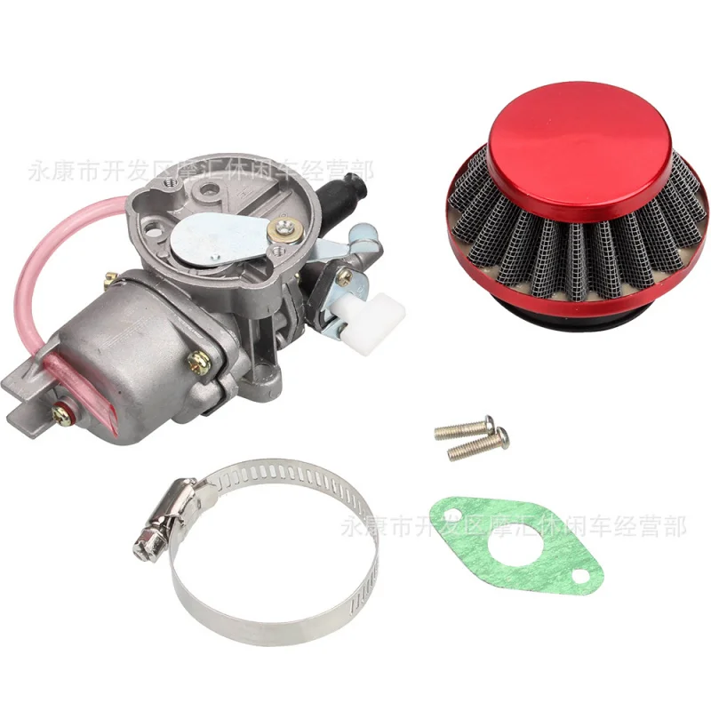 

Mini Motorcycle Accessories 47/49CCCarburetor with Red Air Filter Gasket Screw40-6Full Set