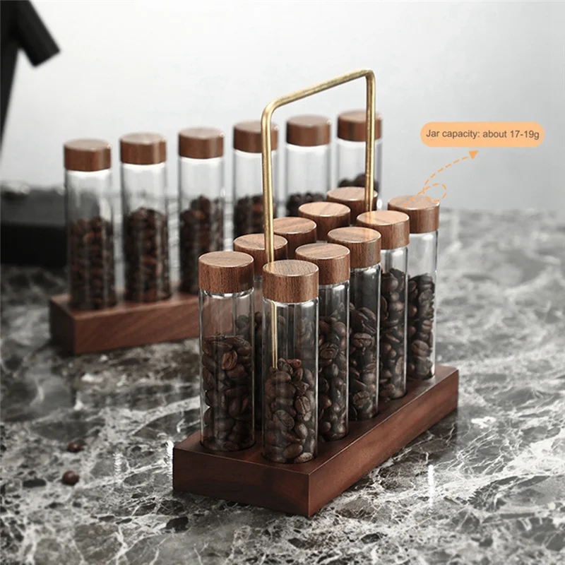 Стенд для стеклянных пробирок из АБС-пластика, инструменты для бариста, однотрубная бутылка для хранения кофейных зерен, герметичная банка для кофе в зернах