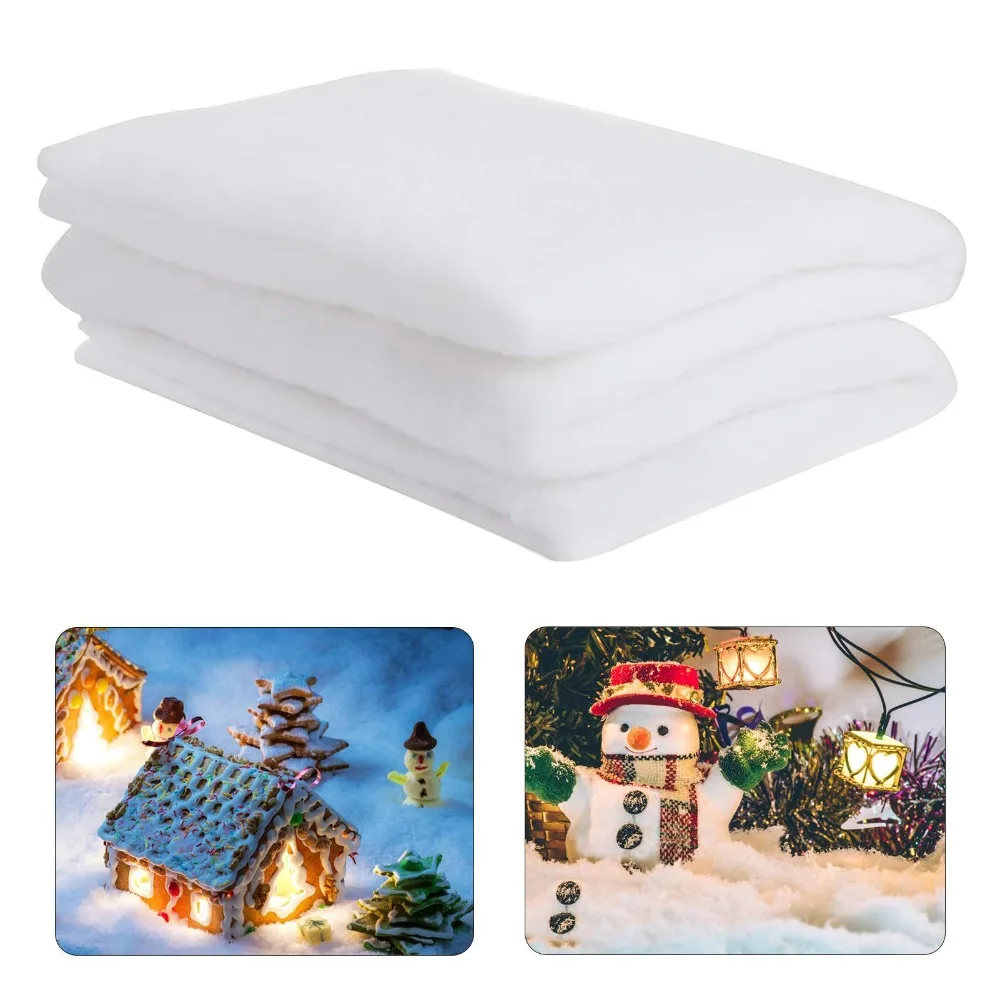 New Artificial Cotton Christmas Snow Cover Blanket Simulation 80*240CM Fake Snow Carpet Snowflakes DIY Christmas Tree Backdrop