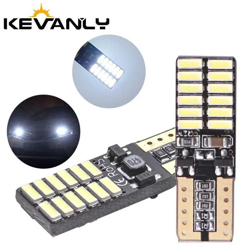 4PCS T10 LED W5W LED Canbus Car Interior Light 194 501 24 SMD 4014 LED Instrument Lights Bulb Wedge Light 12V Clearance Lights