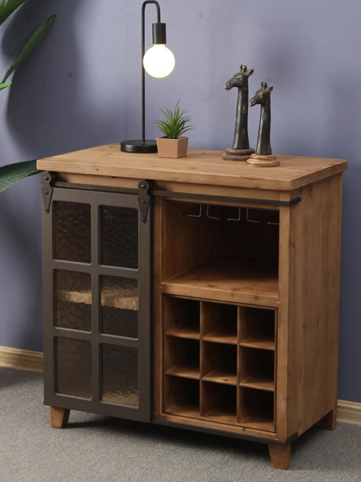 

Американский кантри Ретро индустриальный стиль Буфет из цельного дерева Многофункциональный винный шкаф Бар Ресторан Хранение