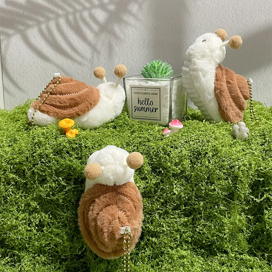 keychain snail Animal Plush Toy Doll Keychain Cute Snail Bee Creative Stuffed Doll Bag Pendant Keyring Birthday Gift