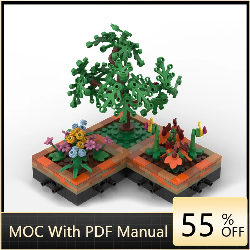 

317 шт. MOC модульный парк сад большой цветок ивовое дерево и экзотические цветы строительный блок кирпич сборка DIY игрушка подарок на день рождения