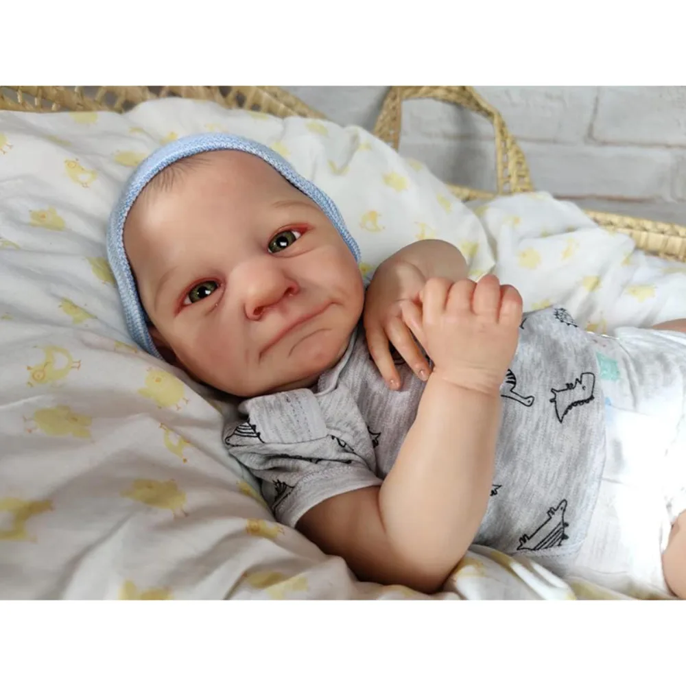 19inch New Arrival! Reborn Baby Dolls Already Painted Handmade Lifelike Bebe Reborn Doll Soft Cuddly Body Newborn Baby for Kids