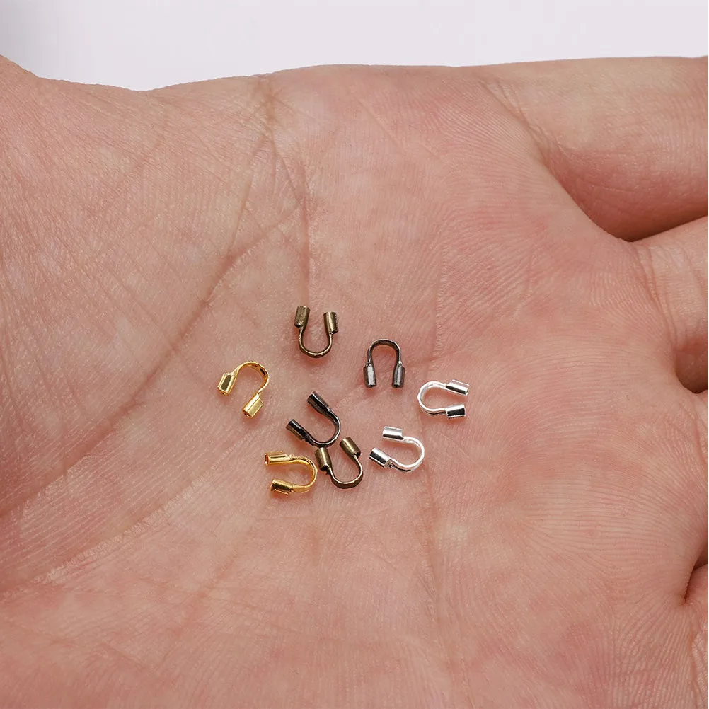 300Pcs U-Shaped Jewelry Positioning Tube Premium Plated DIY Thread Guard for Charm Making Anti-Rust Lightweight Jewelry Making