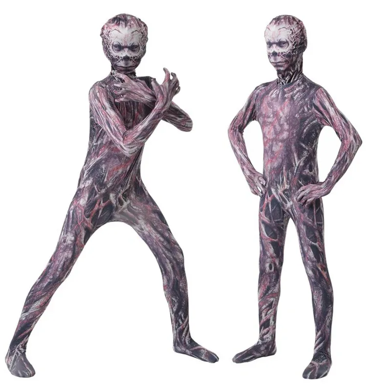 Scary Vecna Stranger Things Cosplay Anime Figure Ropa Halloween Costumes for Kids Zentai Fantasy Mask Jumpsuits Disguise Dress
