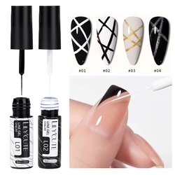 LILYCUTE 5ml Liner Gel Nail Art Polish 2in1 Ultra-fine Brush Head French Pull Line Graffiti Painting Stripe Design Gel Varnish