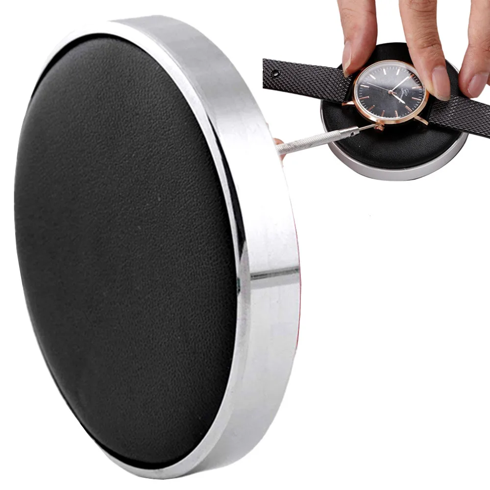 Professional Watch Jewelry Movement Cushion Leather Protective Pad Holder for Watchmaker Watch Part Repair Battery Change Tools