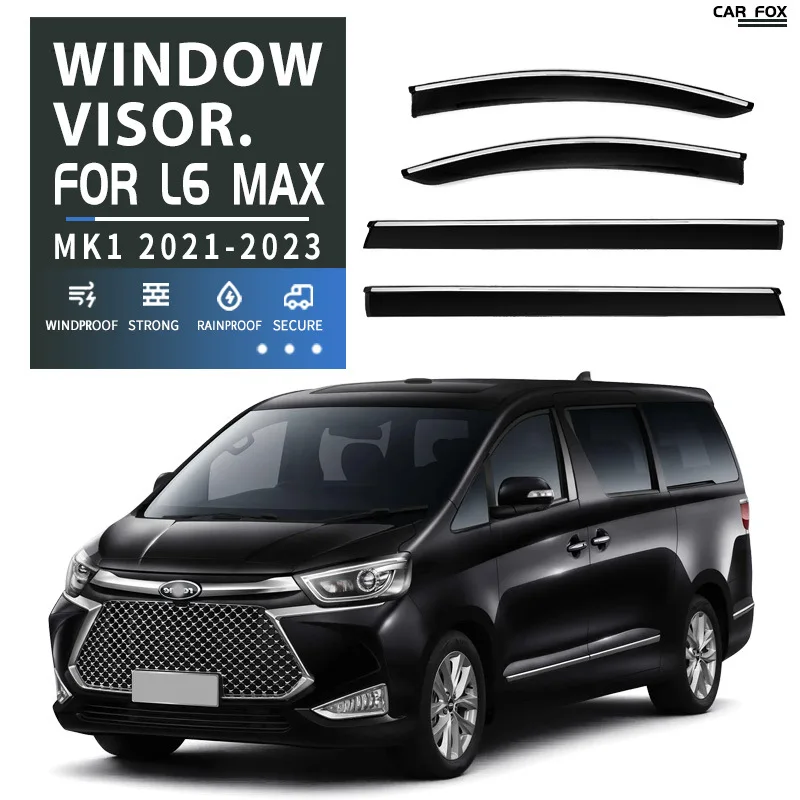 4Pcs For JAC REFINE L6 MAX 2021+ Car Window Visor Awning Shelters Windshield Side Window Rain Sun Shade Car Styling Accessories