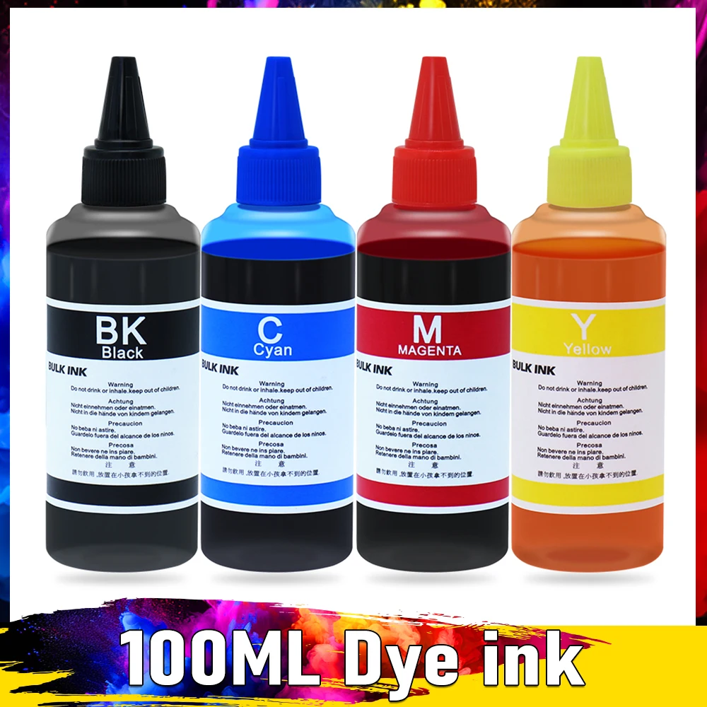 

100ml Universal Dye ink Refill Ink for Canon for HP for Epson for Brother Inkjet Printer CISS Cartridge Printer Dye Ink