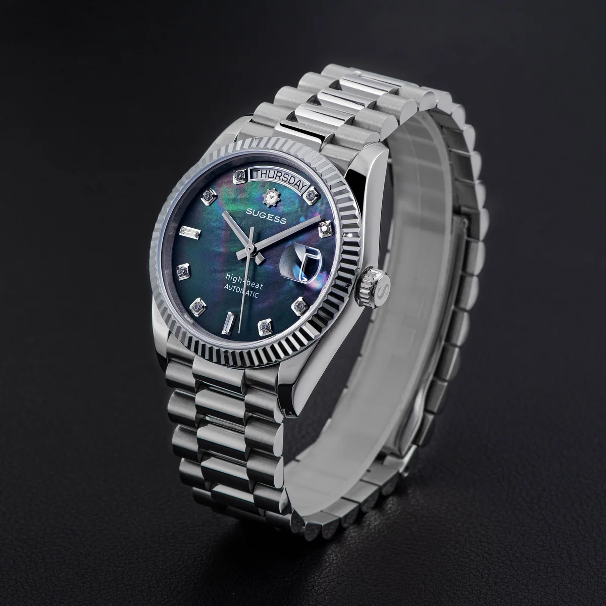 2024 Sugess 36dd Mens of Watch Automatic Dandong SL3034 Movement Sapphire Glass 10Bar Waterproof Wristwatches MOP Day Date New