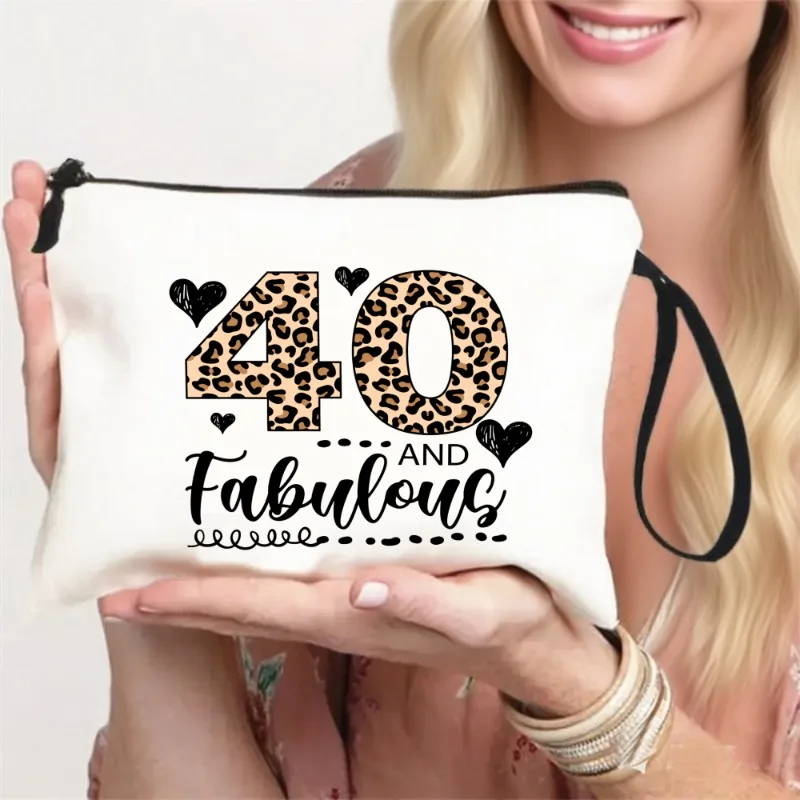 40 Years of Women's Handbags Fashionable Leopard Print Personalized Convenient Wristband Makeup Bag And Toiletry Bag Clutches