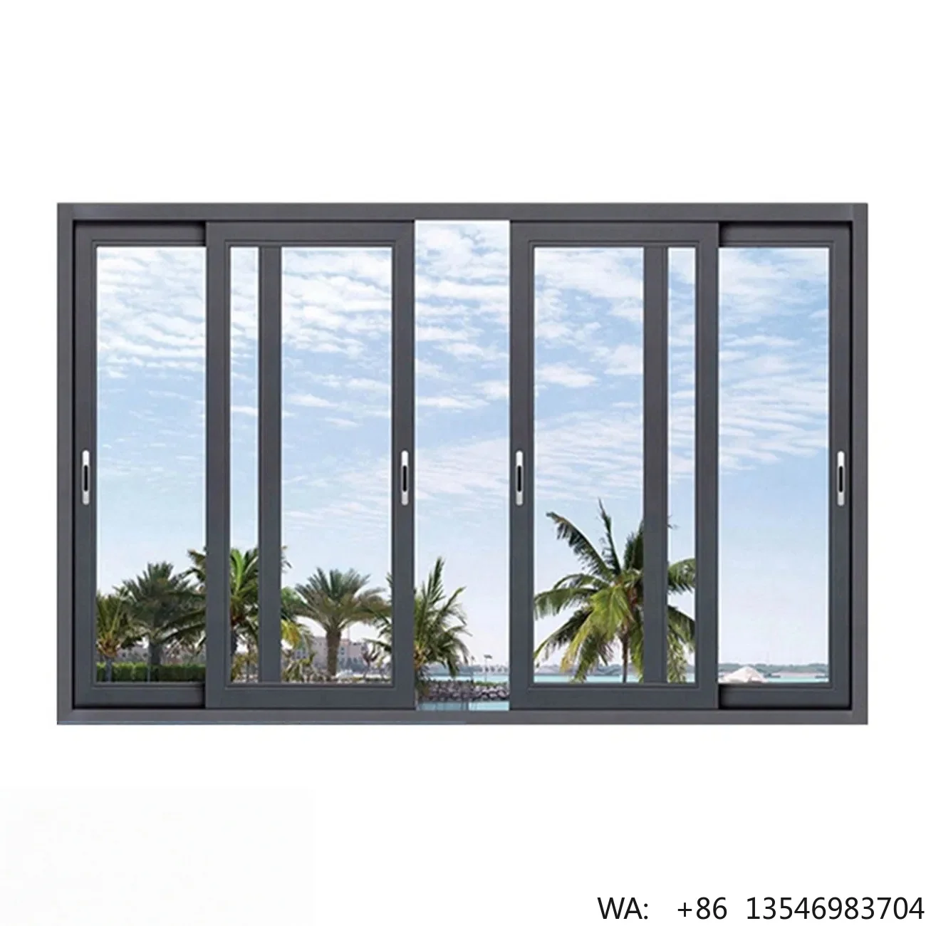 Modern Insulated Aluminum Horizontal Sliding Window Thermal Break Frame Custom Size Energy Star Qualified House Use