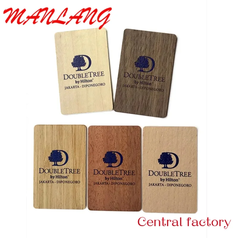 

Custom Custoized Logo UV Engraved Recyclable N ooden Card 13.56hz ip RFID ood Card For Busins