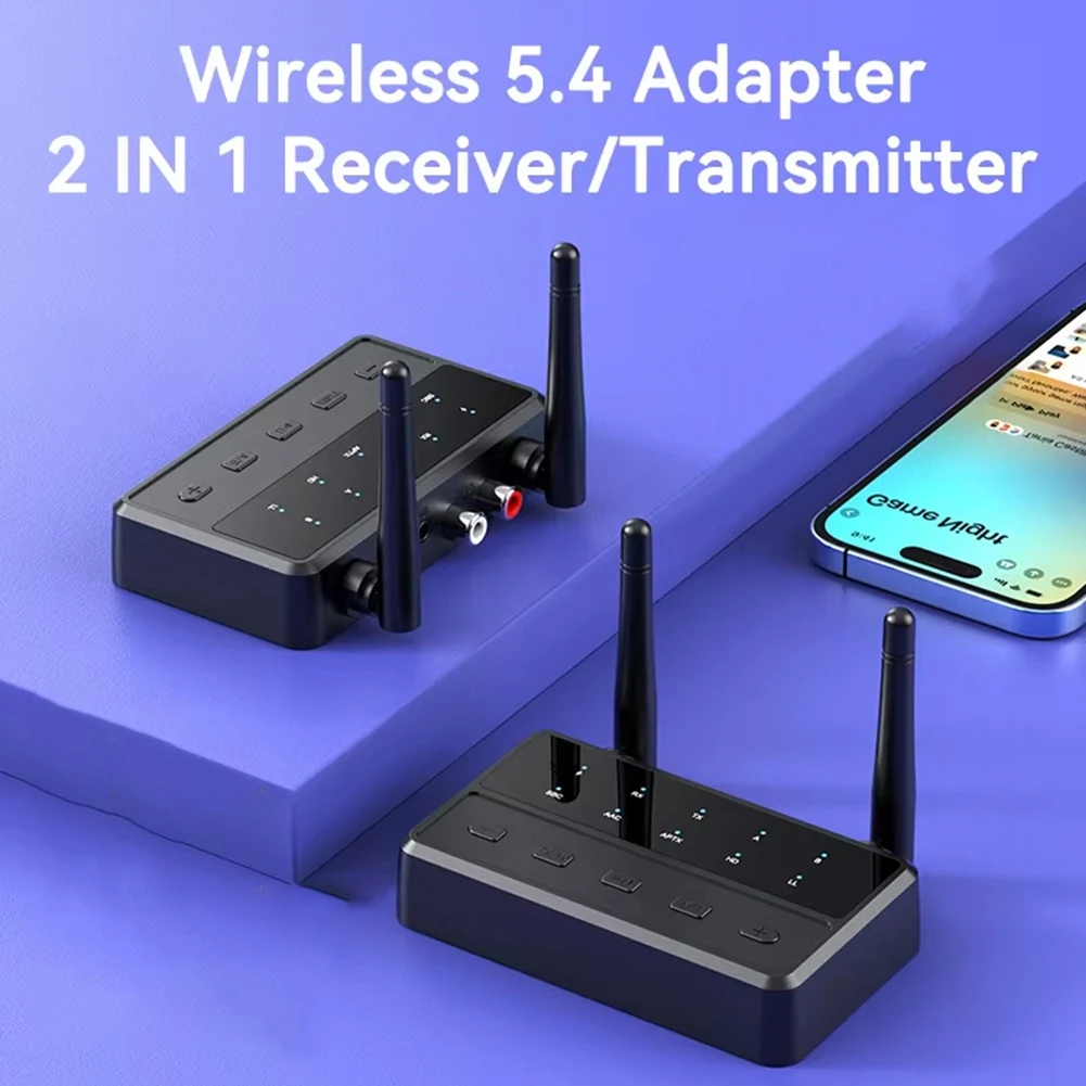 

-ABAB Hifi Stereo Music Adapter Aptx Bluetooth Audio Wireless Adapter 2 In 1 3.5MM AUX RCA Adaptive