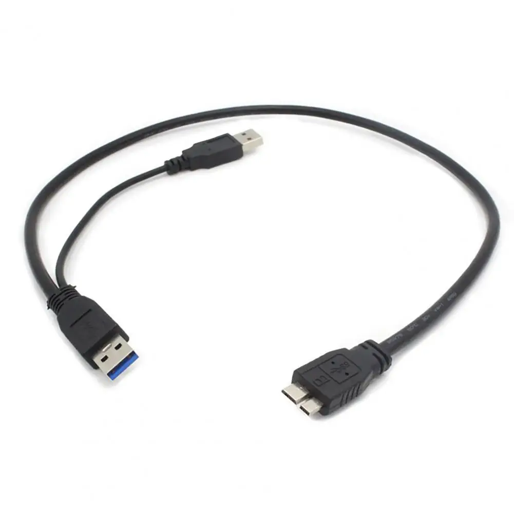 Hard Disk Cable 60cm Usb 3.0 A to Micro B Cable Dual Shape Adapter Cord High Speed Portable External Hard Drive Connector Y