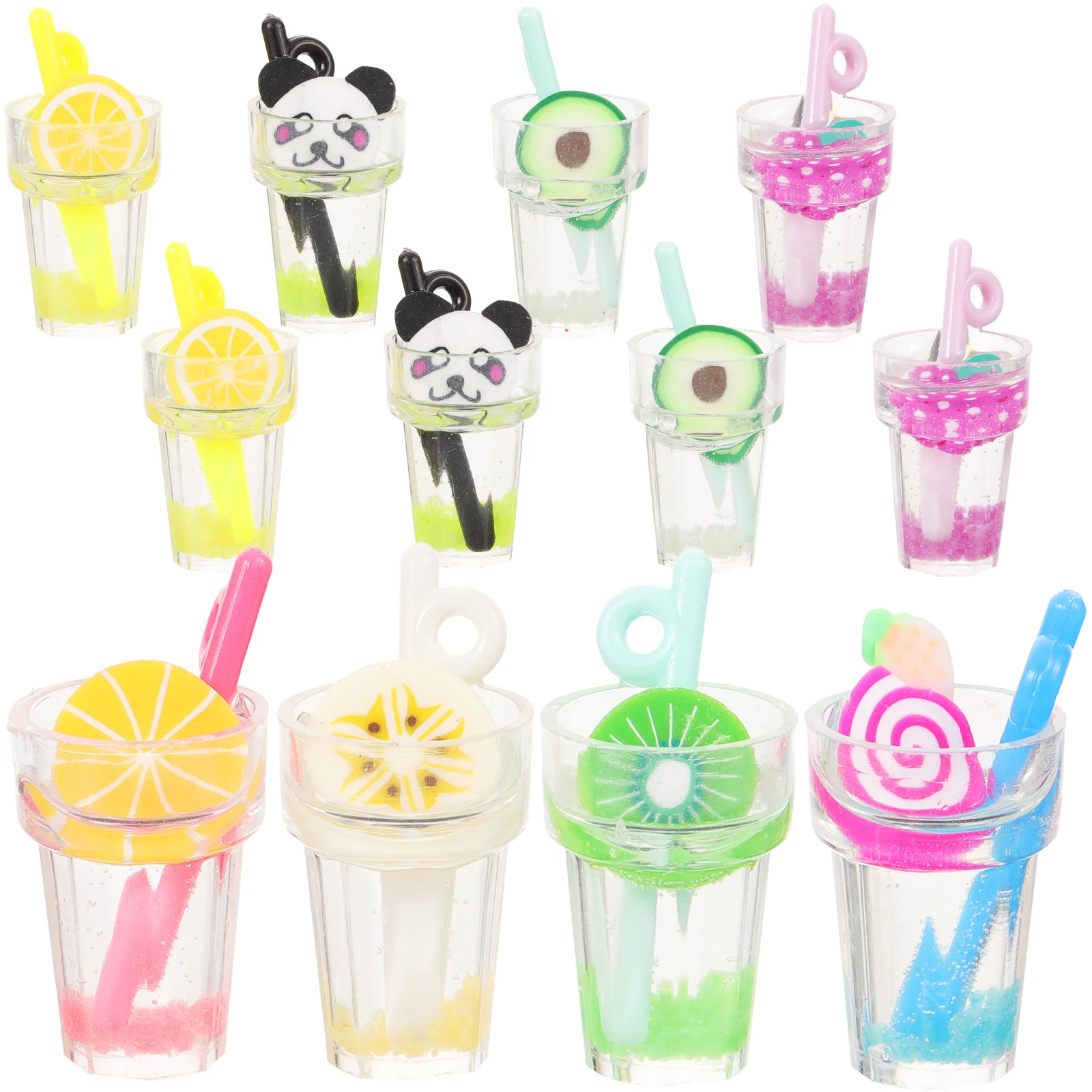 12 قطعة كوب عصير على شكل دلايات قلادة DIY بها بنفسك أقراط أساور قلادة مجوهرات صياغة القرط دلايات كوب عصير المعلقات