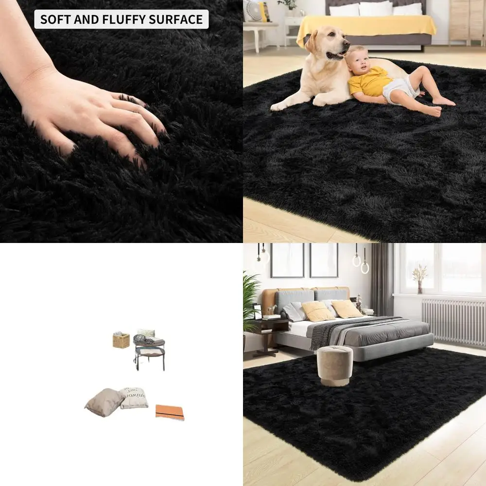 

Мягкие пушистые коврики 7x10 для гостиной, современные лохматые ковры для спальни, детские нечеткие плюшевые коврики, нескользящий домашний декор для детской комнаты