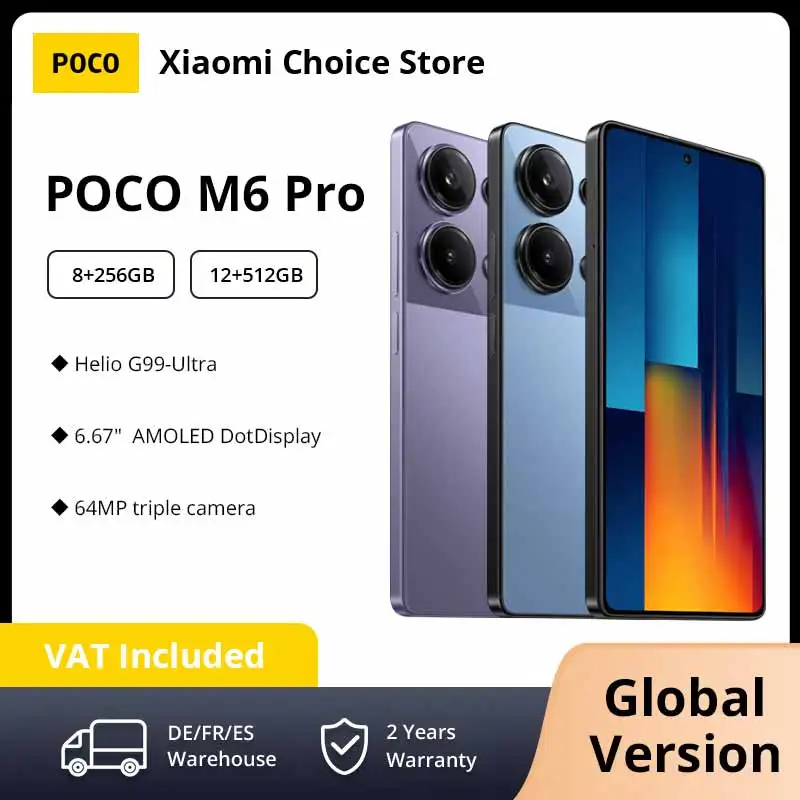 Global Version POCO M6 Pro 256GB/512GB Smartphone MTK Helio G99-Ultra 6.67