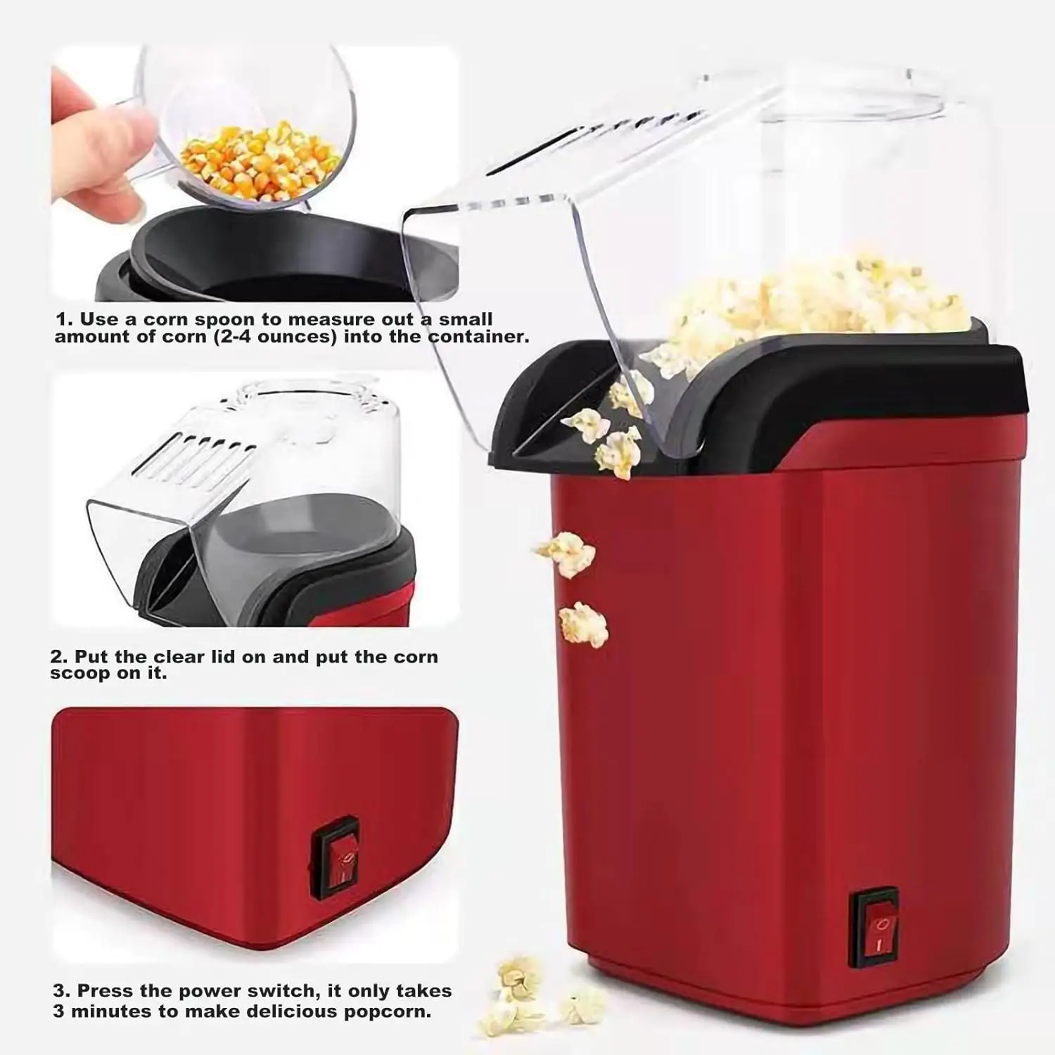 Hot Mini Air Popcorn Popcorn 3 Minutes Quick Make Healthy Oil-Free Smart Popcorn Gift Set Manufacturer Electric Oil-free