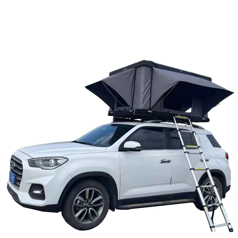

Roof Tent With Solar Panel Oxford Waterproof Camping Folding Triangle Aluminum Alloy SUV Free To Build And Quick To Open