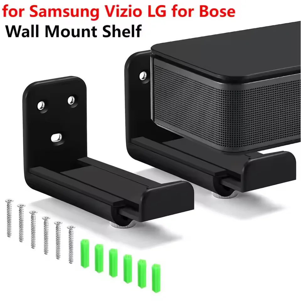 Soundbar Wall Mount Bracket Anti-Drop Soundbar Speaker Wall Holder Shelf Drywall Soundbar Wall Bracket for Samsung Vizio LG Bose