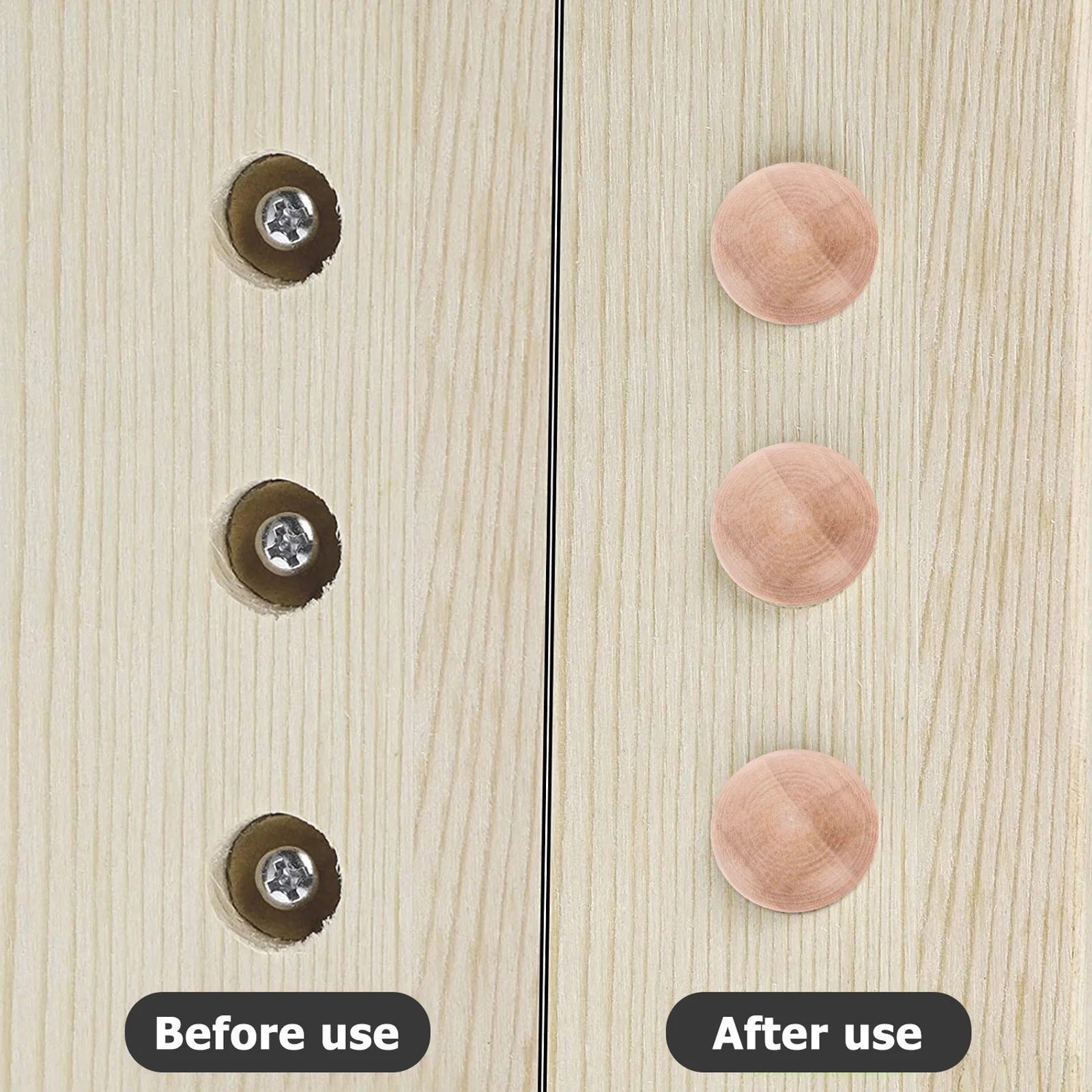 

25Pcs Wood Furniture Button Top Plugs Sturdy Material Smooth Design Long Lasting Use for Stairs and Cabinets Button Wood Plug