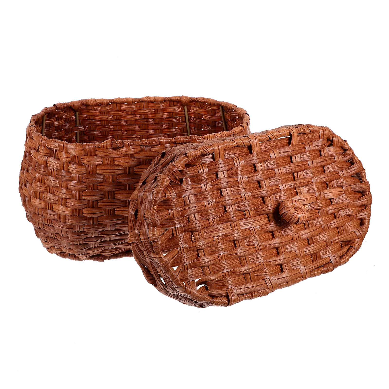 

Retro Woven Style Storage Basket Large Size Plastic Container Kitchen Egg Holder Sundries ganizer Home Supplies Decorative