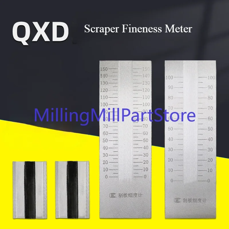 QXD-raspador de acero inoxidable, medidor de finura, placa de finura de doble ranura única, calibre de 25/50/100/150um, 1 unidad