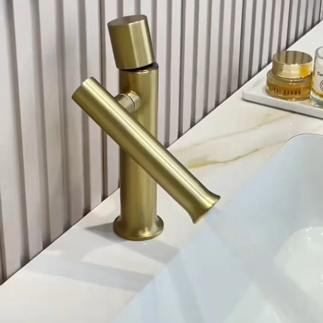 

304 Stainless Steel Basin Faucet Hot Cold Bathroom Rotation Sink Mixer Single Lever Lavatory Tap for Kitchen Bathroom