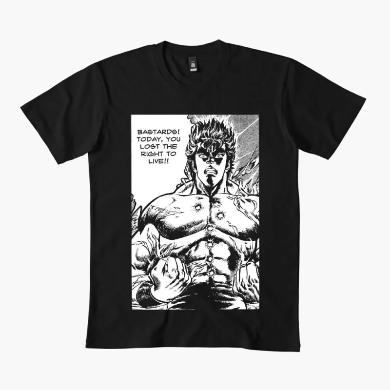 

0405 Manga Kenshiro Fist of the North Star Anime gift t shirt Hokuto no Ken printed Graphic tee Y2K clothes All size Tops