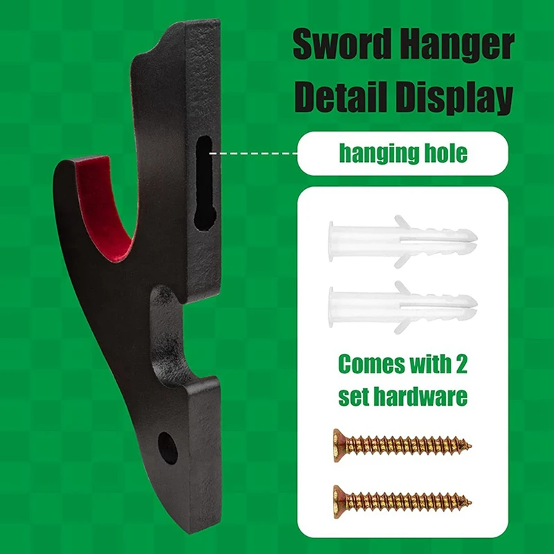 Hot Sword Wall Mount 10/5Set 1-Tier Padded Hook Katana Holder Adjustable Display Hanger For Samurai Sword Tanto,1-Tier-Pad