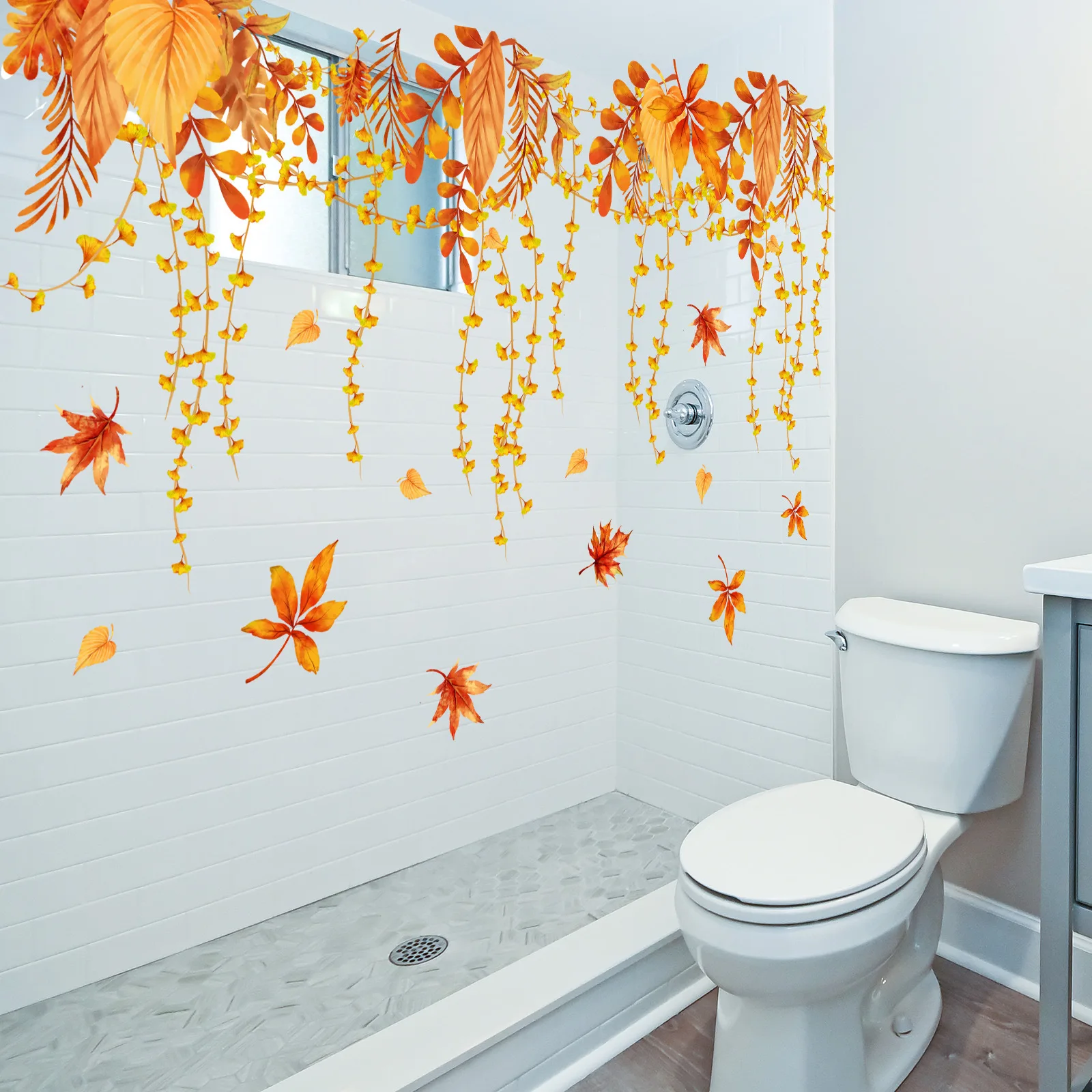 Reusable Double-Sided Autumn Window Clings for Glass Panes Doors and Shopfronts Static Adhesion No No Glue Required