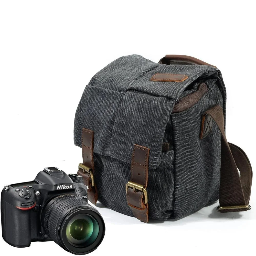 

Weysfor Vintage Canvas DSLR Camera Bag Shoulder Case For Canon Nikon Sony Lens Pouch Waterproof Photography s