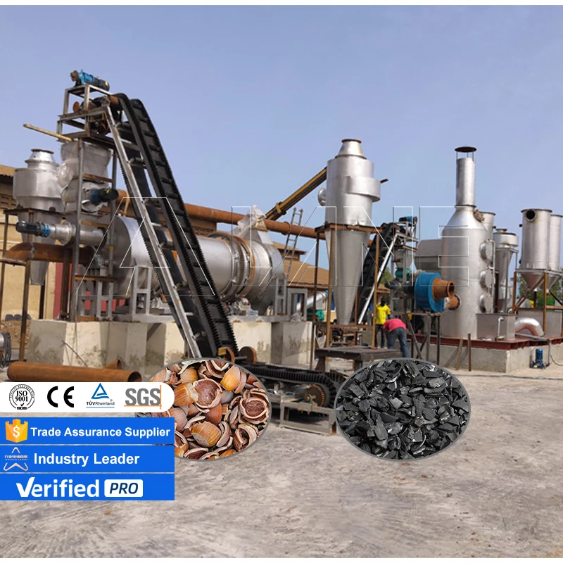 LANE Continuous Peanut Shell Rotary Carbonization Wood Carbonization Furnace Production Line