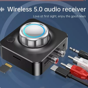 3D Bluetooth 5.0 ses alıcısı Surround Stereo ses SD TF kart RCA 3.5mm AUX USB kablosuz adaptörü için Huawei onur görüş 40 V40