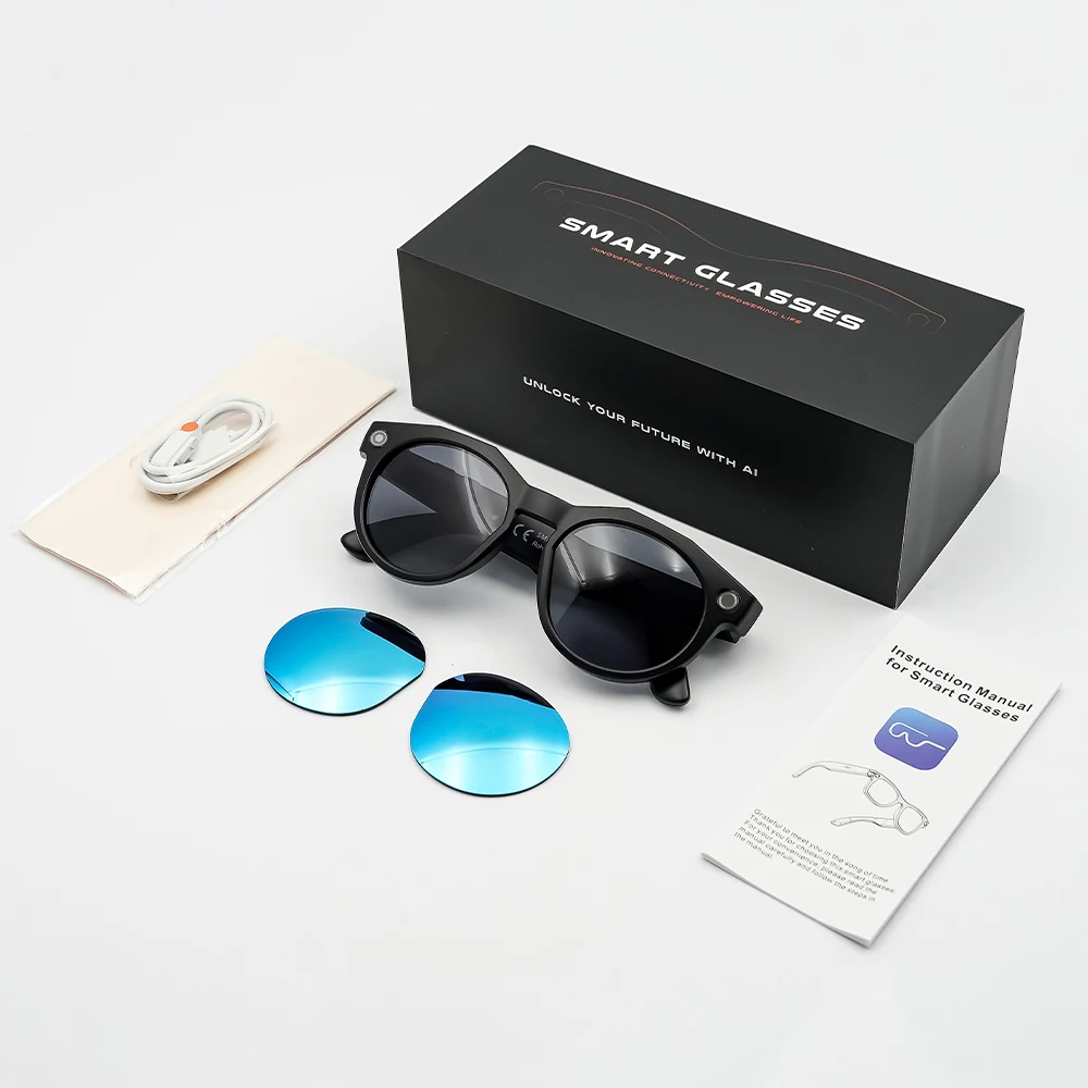 

US Stock SNT NEX Smart Glasses with Camera 8MP Video Recording AI Translation Sunglasses Cycling Smart Glasses 2026