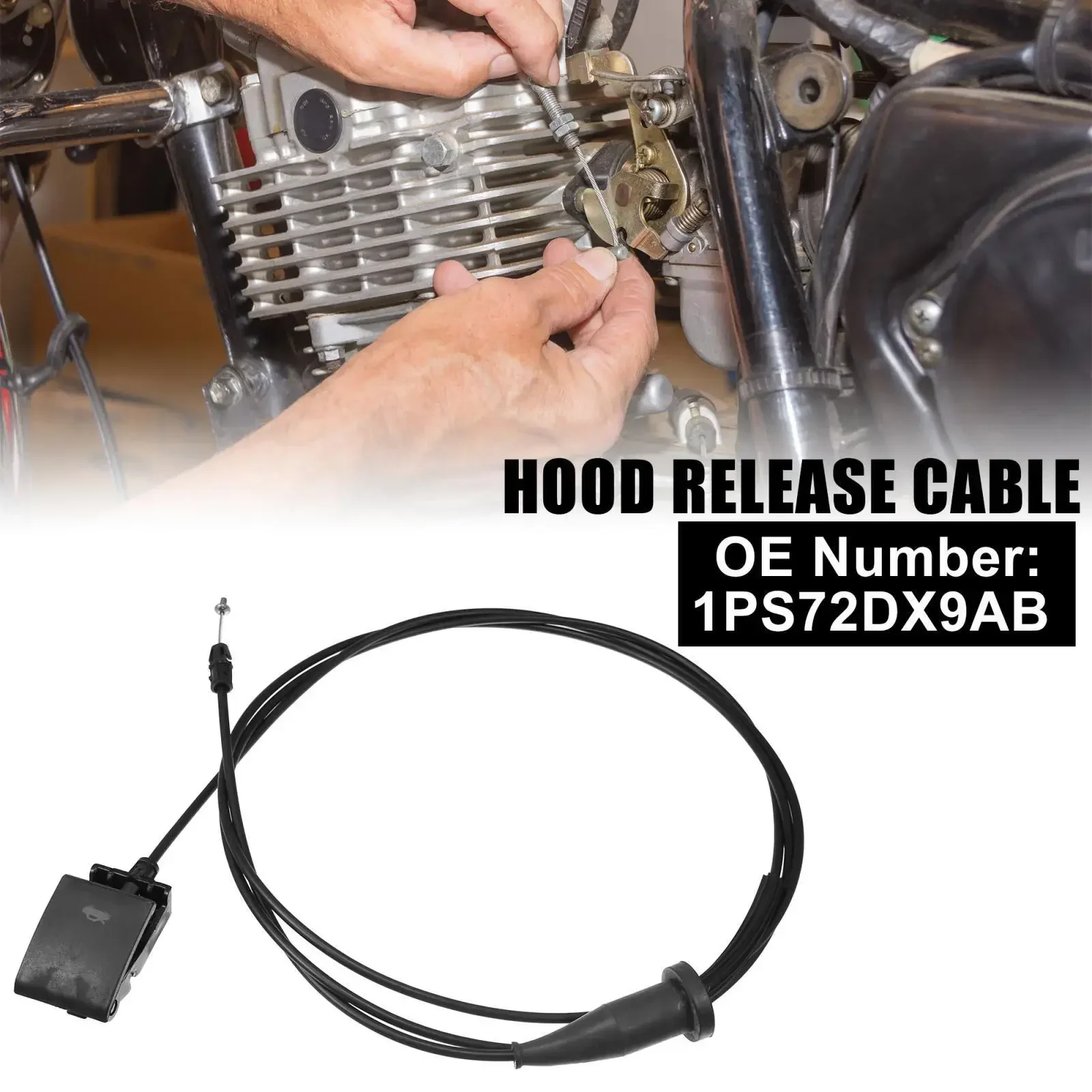 Auto Parts Handle Assy 1 Pc 1PS72DX9AB 1PS72DX9AC 912-450 Black Front Hood Release Cable Kit For Chrysler 300 11-21