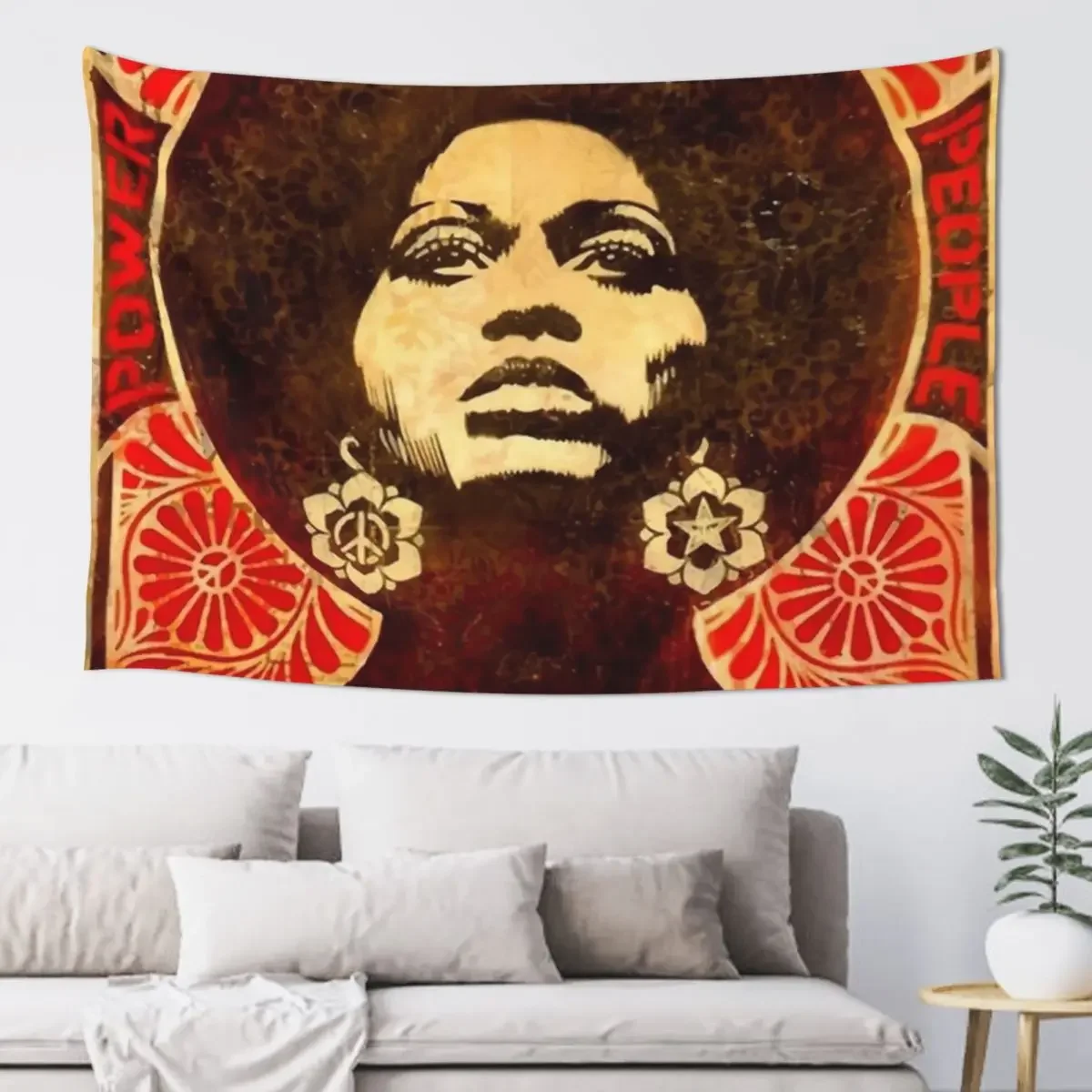 Angela Davis Tapestry Decorative Paintings Decoration For Rooms Japanese Room Decor Tapestry