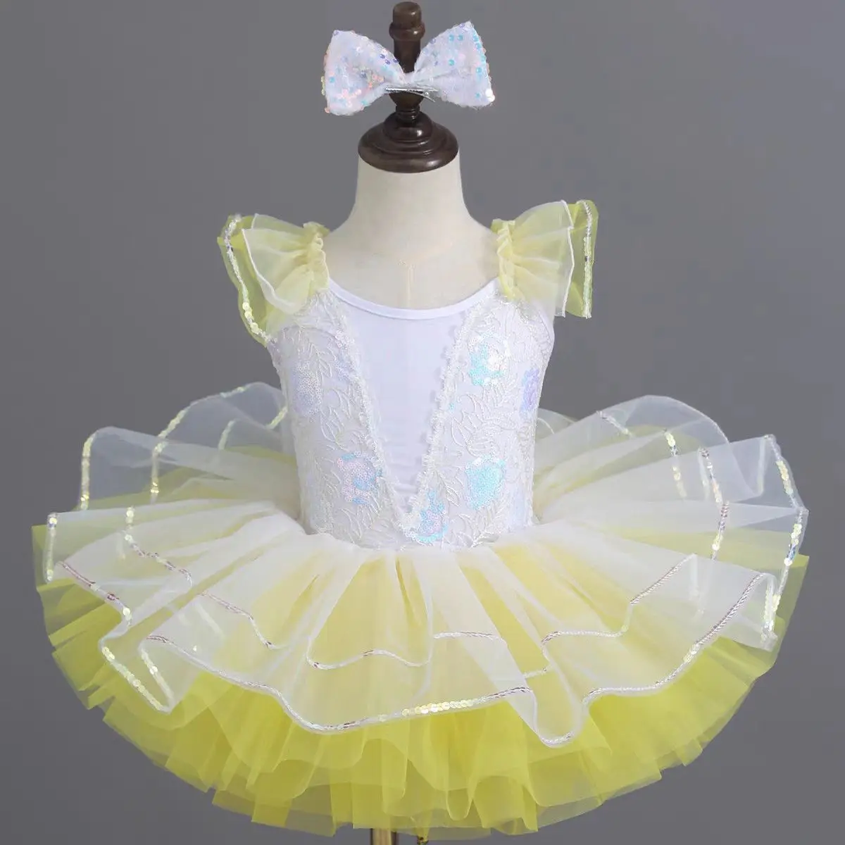 Summer Children's Day Performance Girl Ballet Dance Dress Princess Fashion Sequins Dresses Girls Outfit Kids Clothes