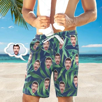 Sommer Hawaii 3d benutzer definierte Gesichter Meer Urlaub gedruckt Strand Shorts Männer personal isierte Anpassung Muster y2k Badehose