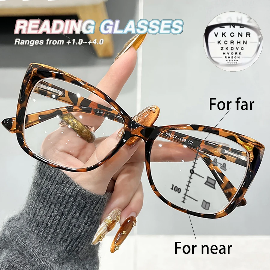 1 Paar stilvolle Cat-Eye-Lesebrillen mit großem Rahmen, einfache Retro-Lesebrillen