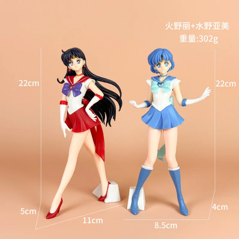 箱入りセーラームーンアニメフィギュア セーラームーン美奈子 セーラーマーズ マコト セーラーマーキュリー セーラージュピター モデルフィギュア