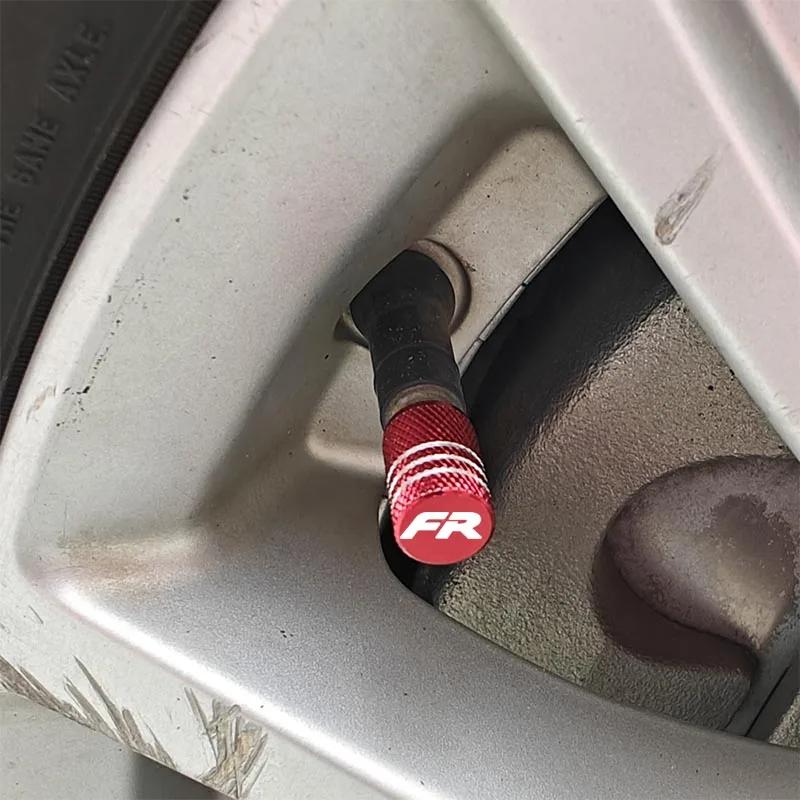 عجلة السيارة الإطارات صمام قبعات الإطارات الجذعية يغطي الغبار مقاوم للماء ل سيات ليون FR + 2019 2020 2021 2022 2023 2024 2025 + اكسسوارات #3