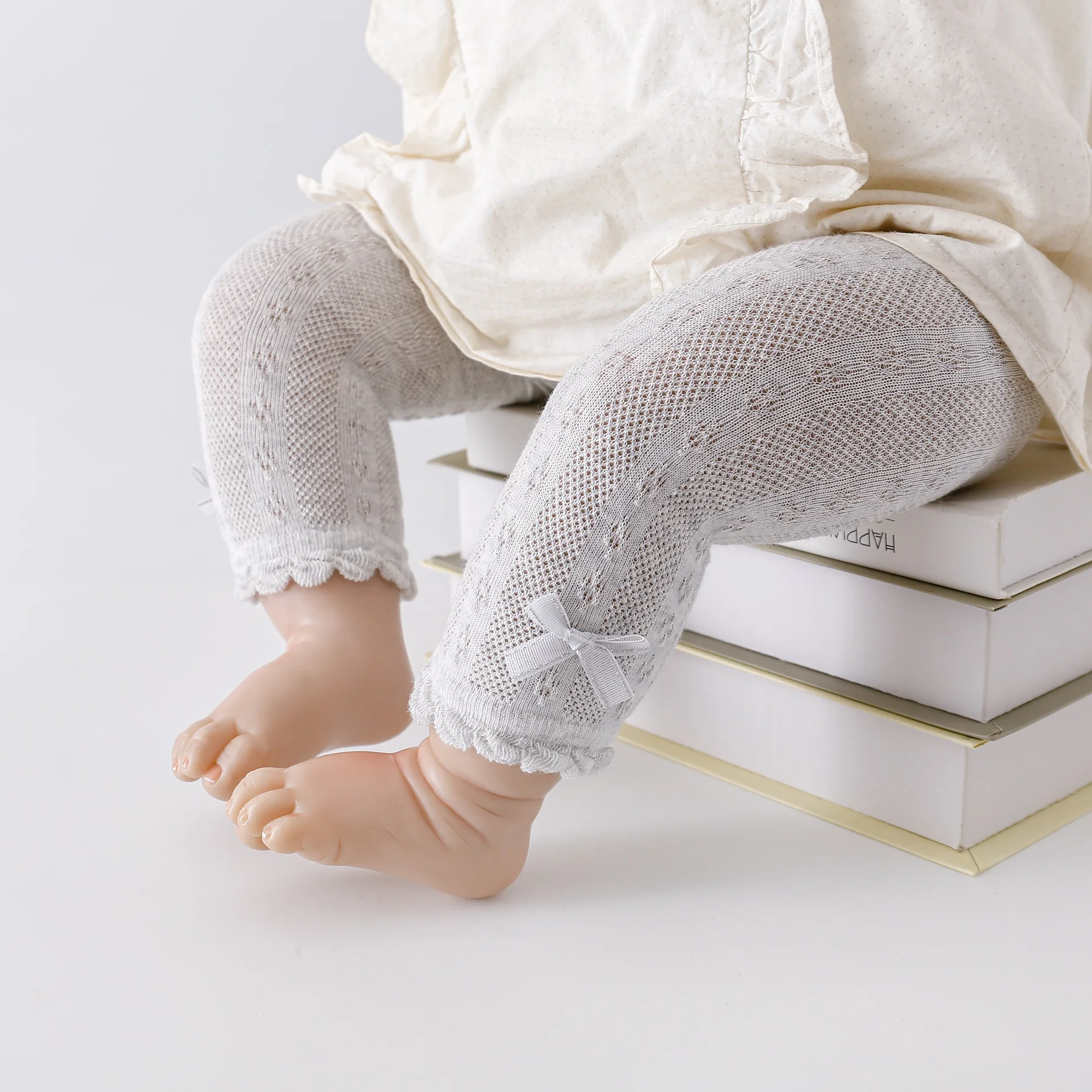 0-24M Newborn Baby Tights Girls Summer Mesh Thin Cotton Soft Infant Leggings Toddler Fashion Bow Princess Pantyhose