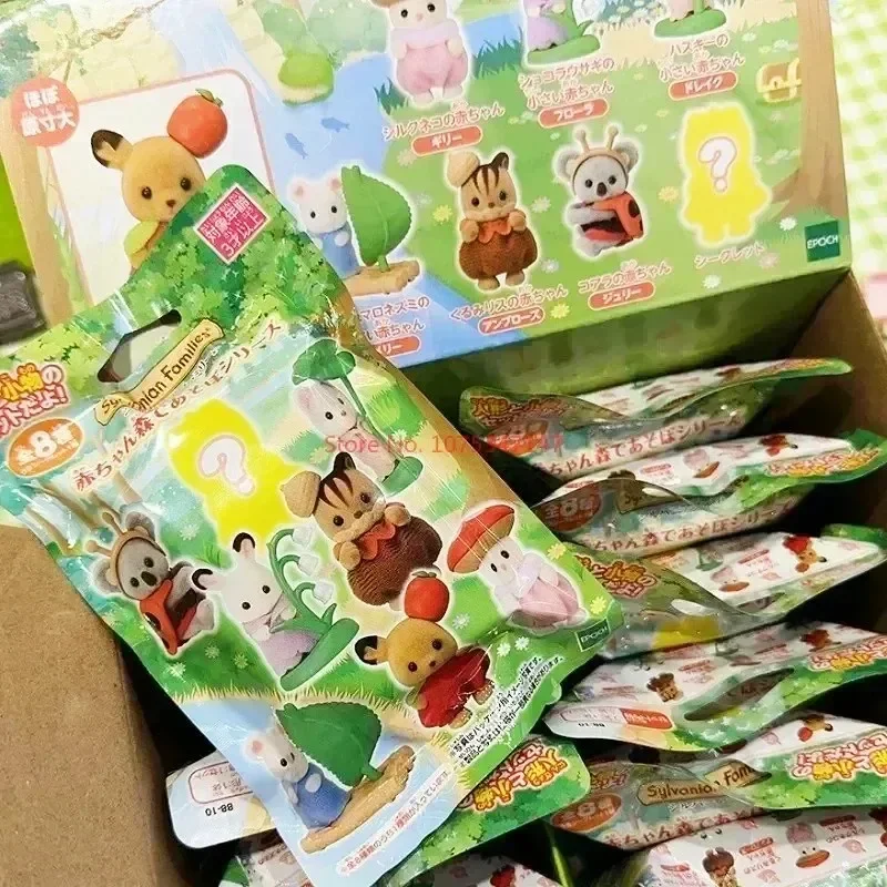 Mini Anime Forest Family Figure, Presentes de aniversário fofos para crianças, Brinquedos genuínos, Saco de sorte da família floresta, Vestir, bebê, Quente